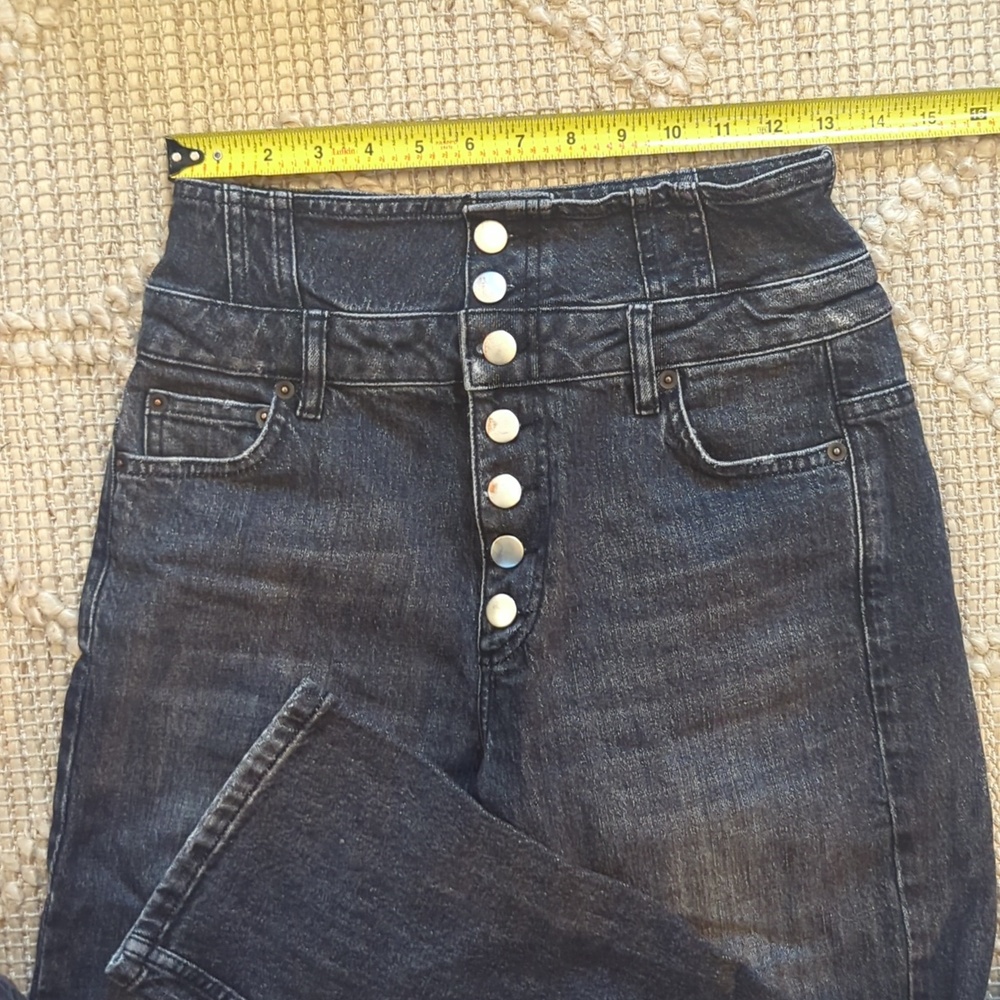 Marissa Webb Black Jean | Size 26 | High Rise - Exposed Button Fly - Picture 4 of 6